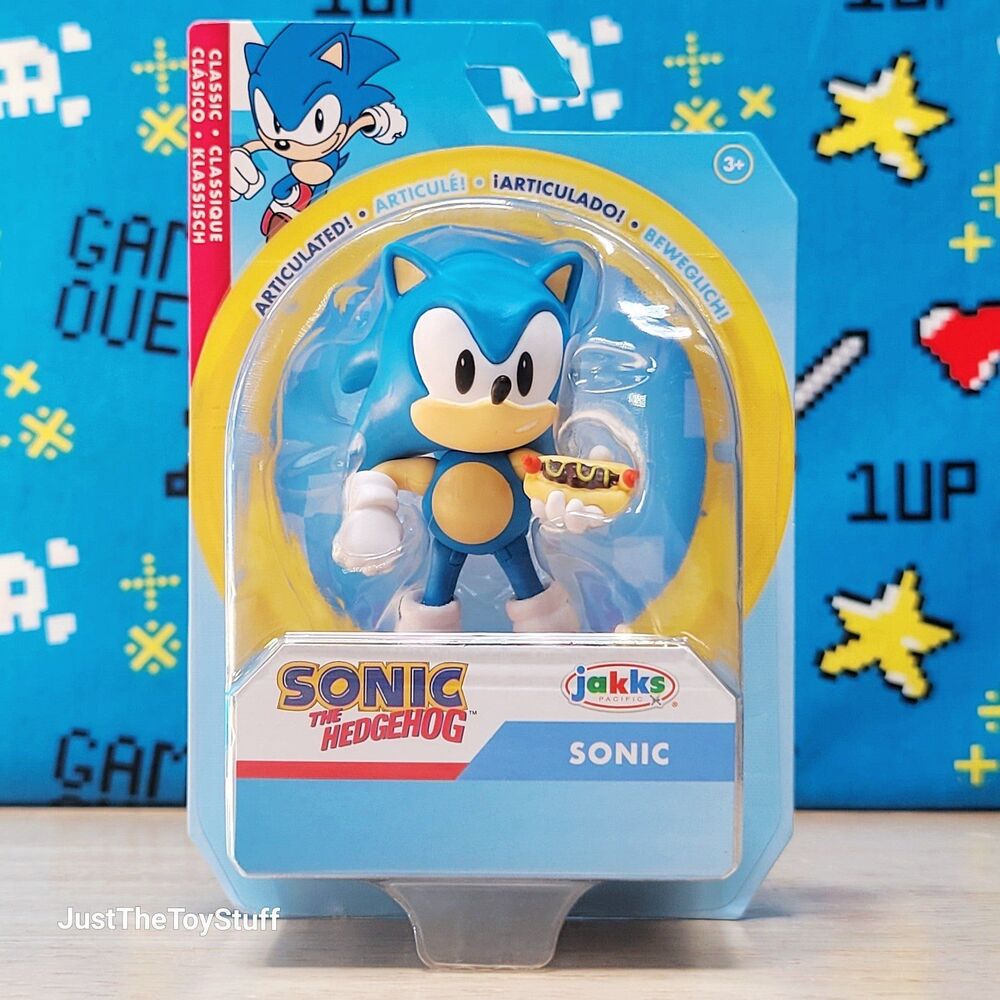 Jakks Pacific Sonic the Hedgehog Classic w/ Hot Dog 2.5" Collectible Figure New